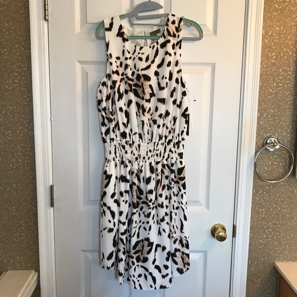 Vince camuto white leopard animal print dress - Picture 2 of 8